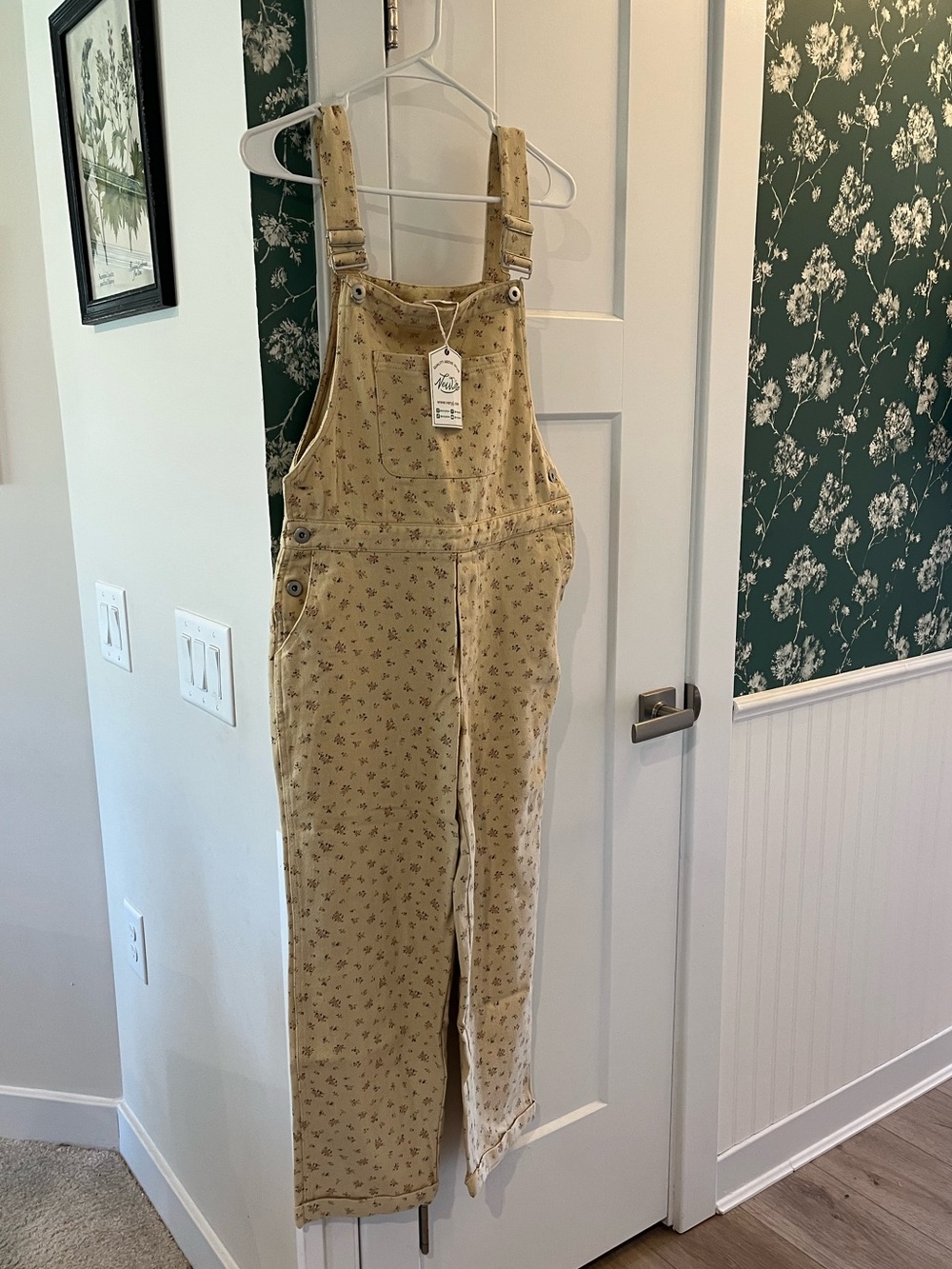 Floral Print Cotton Overalls NWT